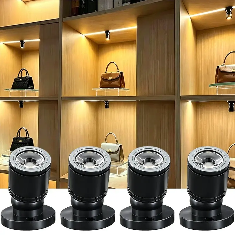 Mini LED Spotlight, 3000k Insertable Indoor Display Light, Kitchen Cabinet Lights, Ideal for Racks, Paintings, Plants, Jewelry, Cabinets, Under Counters