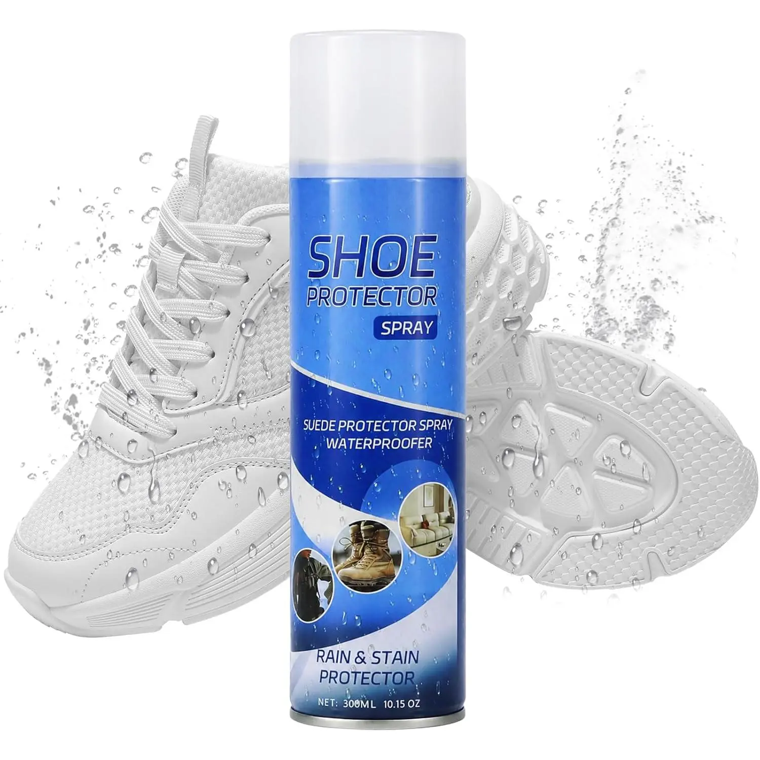 Suede Protector , Fabric Water Shield, 300ML | Rain & Stain  Protection for Boots, Shoes, Couches, Furniture, Pillows, Hats, Handbags, Purses