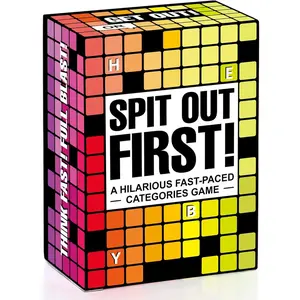 SPIT OUT FIRST - Categories Card  -Paced & Hilarious Party  for Ages 14 & Up, 2 to 7 Players or Teams - 107  Flash Cards Board ,  for Family  Night & Party Favors