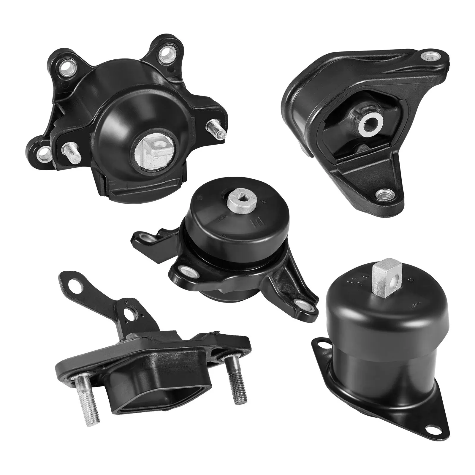 【DealsForYouDays】VEVOR Aluminum Alloy Rubber Engine Motor & Transmission Mount Replacement Kit TC-02, 5-Piece Exact OE Parts, Fit 2008-2012 Honda Accord 2.4L L4 & 2009-2013 Acura TSX 2.4L, Reduces Vibration, Replaces OE# A4565,A4572,A4570,A4584,A4561, Oe