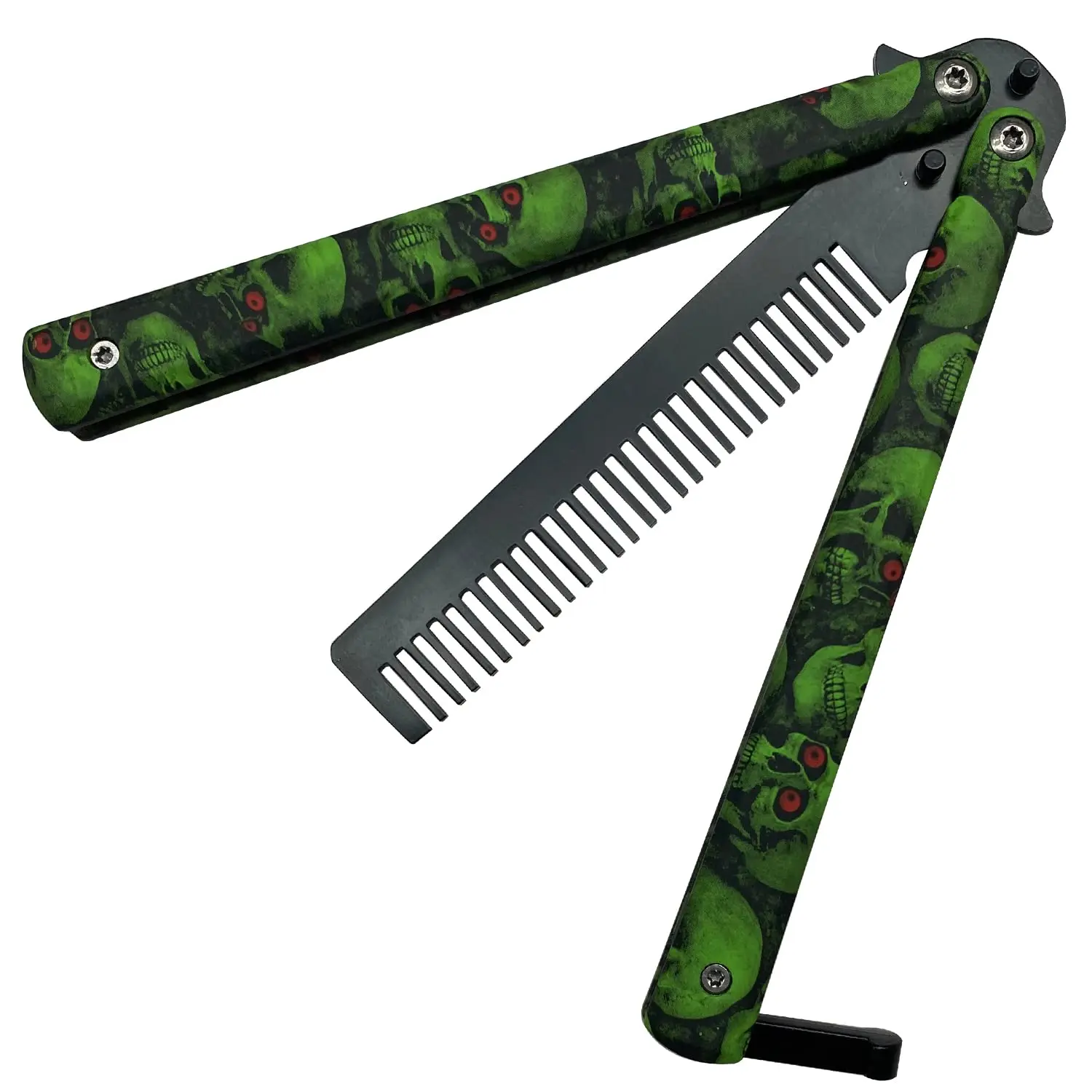 Butterfly Knife Designed Practice Trainer Comb, Training Practice Hair Comb,Easy to Practice Flipping (Green)