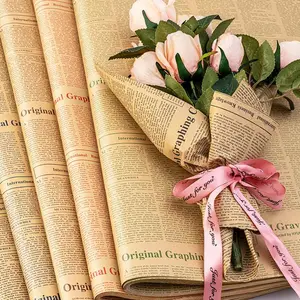 20sheet Vintage Newspaper Tissue Paper, 19.68×27.55in, Old Newsprint Gift Wrapping Paper, Retro Kraft Magazine Art Craft