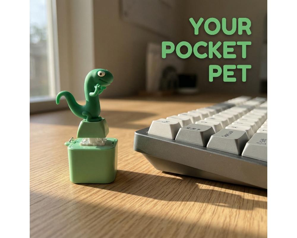 Frog, lizard, duck Mechanical Switch Fidget Keychain Animal Themed Light-Up Toy with Sound Effects Rechargeable Battery for Long-Lasting Use Stress Relief Tool for Office, School, or Travel Multiple Character Options Available