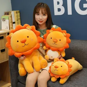 1pc 35/50cm Lovely Smile Lion Plush Toys Cartoon Sunshine Lion King Pillow Stuffed Soft Animal Cushion for Children Girls Gifts