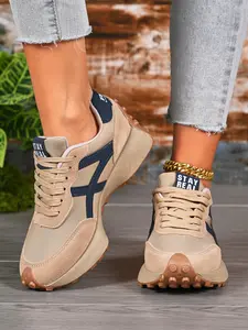 New Vintage Casual Fashion Round Toe Sports Thick Sole Board Shoes Sneaker Athletic Footwear for Women, Breathable Running Walking Shoes, All Seasons Leopard Pattern, Casual Sneaker Trainer