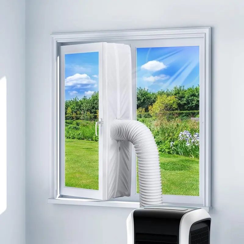 400 cm Air Conditioner Window Seal for Portable Air Conditioners, Exhaust Hose Seal Without Drilling, for Tilt Windows, Skylights, Casement Windows, and Exhaust Dryers