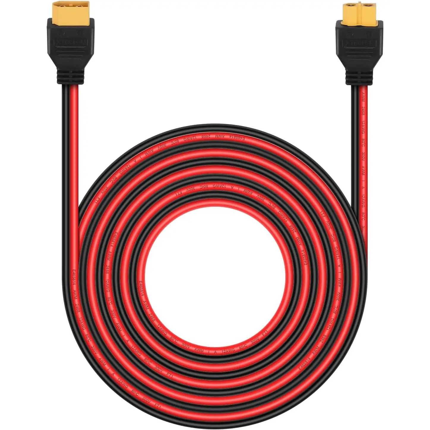 XT60 Extention Cable for Solar Panel RV Automotive RC Battery and Portable Power Station Solar Generator 12AWG 15Ft 4.5M