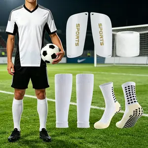 4-Piece Unisex Soccer Gear Set, Sports Socks, Leg Warmers, Training Inserts, Athletic Bandages, Outdoor Training, Soccer Field Supplies