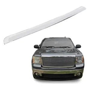 Hood Molding Trim Without Chrome Grille Compatible with 2007-2013 Gmc Sierra 1500 2500HD 3500HD Replace GM1235109 10385156