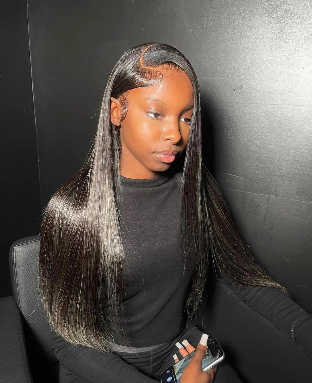 Bling Hair Natural Black Color 180 density 34 36 Inch Hd Transprent 13x6 Straight Lace Front Wig 13X4 Lace Frontal Human Hair Wig For Women Bling Hair Natural Black Color 180 density 34 36 Inch Hd Transprent 13x6 Straight Lace Front Wig 13X4 Lace Frontal Human Hair Wig For Women