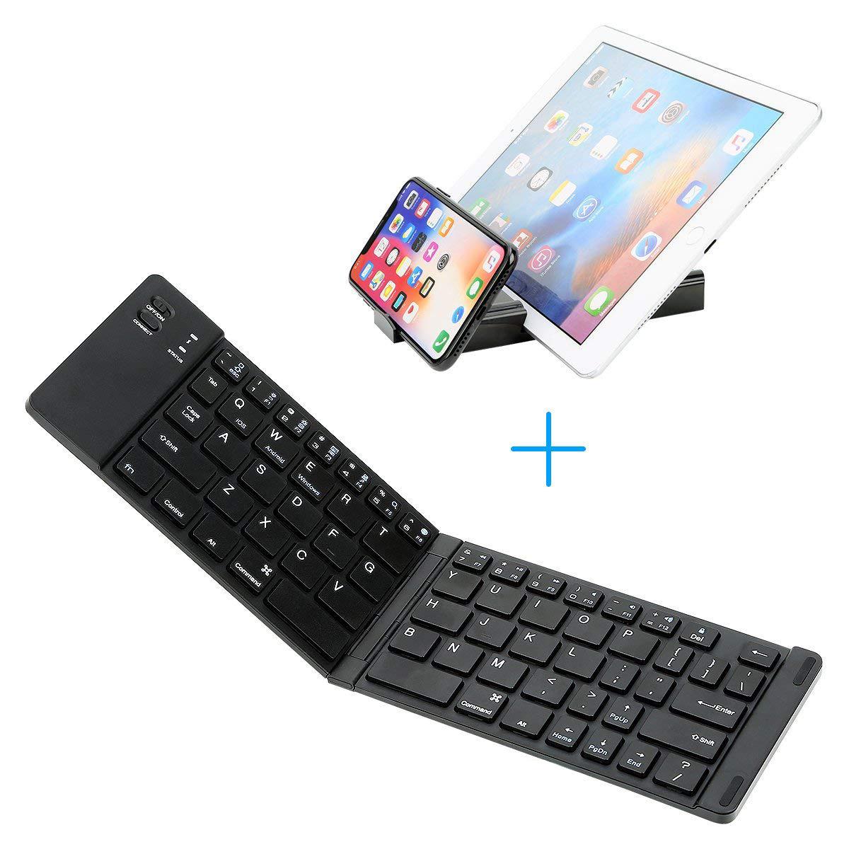 BKC158 Foldable Bluetooth Keyboard with Metal Bottom Case Portable Wireless Multi-Functional Business Gift for Mobile Phone Tablet BKC158 Foldable Bluetooth Keyboard with Metal Bottom Case Portable Wireless Multi-Functional Business Gift for Mobile Phone Tablet