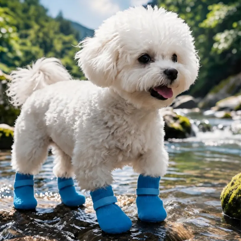 4 Pairs Waterproof Pet Socks, All-Season Easy-Clean Dog Shoes, Non-Slip Durable Puppy Boots, Soft Sole Outdoor Pet Footwear Supplies