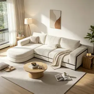Bestselling Home Furniture Supplies 110" Modular Sectional Sofa Couches, Cloud Couches for Living Room, Boneless Sofa with Deep Seat,L-Shape Couch with Chaise,No Assembly Required,Beige,