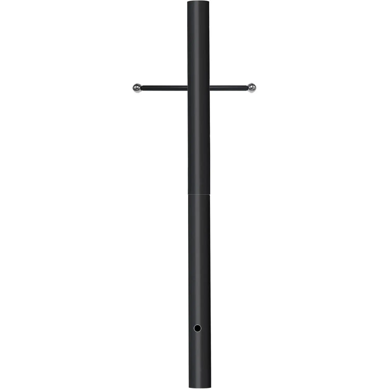 Cast Iron Light Post 80 Inch Height - 3 Inch Diameter Direct Burial Outdoor Lamp Post with Cross Arm, Weather Resistant Black for Driveway, Front Yard & Pathways