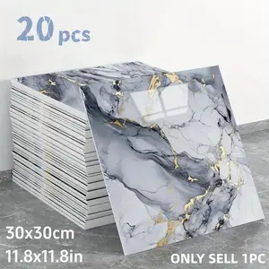 20pcs Marble Pattern Self-Adhesive Wallpaper, Foam Bricks, Fashion Style, Detachable Wall Paper for Kitchen & Bathroom Decor, Marble Backsplash Wallpaper, Kitchen Wallpaper Peel and Stick, Waterproof
