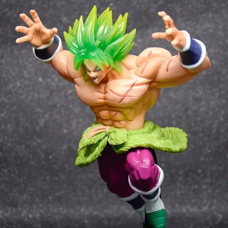 Dragon Ball Super Saiyan Broly Figure, Action Figures, Classic Angry Battle Pose, Gradient Hair, Detailed Muscles, Cross Scar, PVC Material, Anime Collectibles, Dragon Ball Fan Must-Have, Figurine
