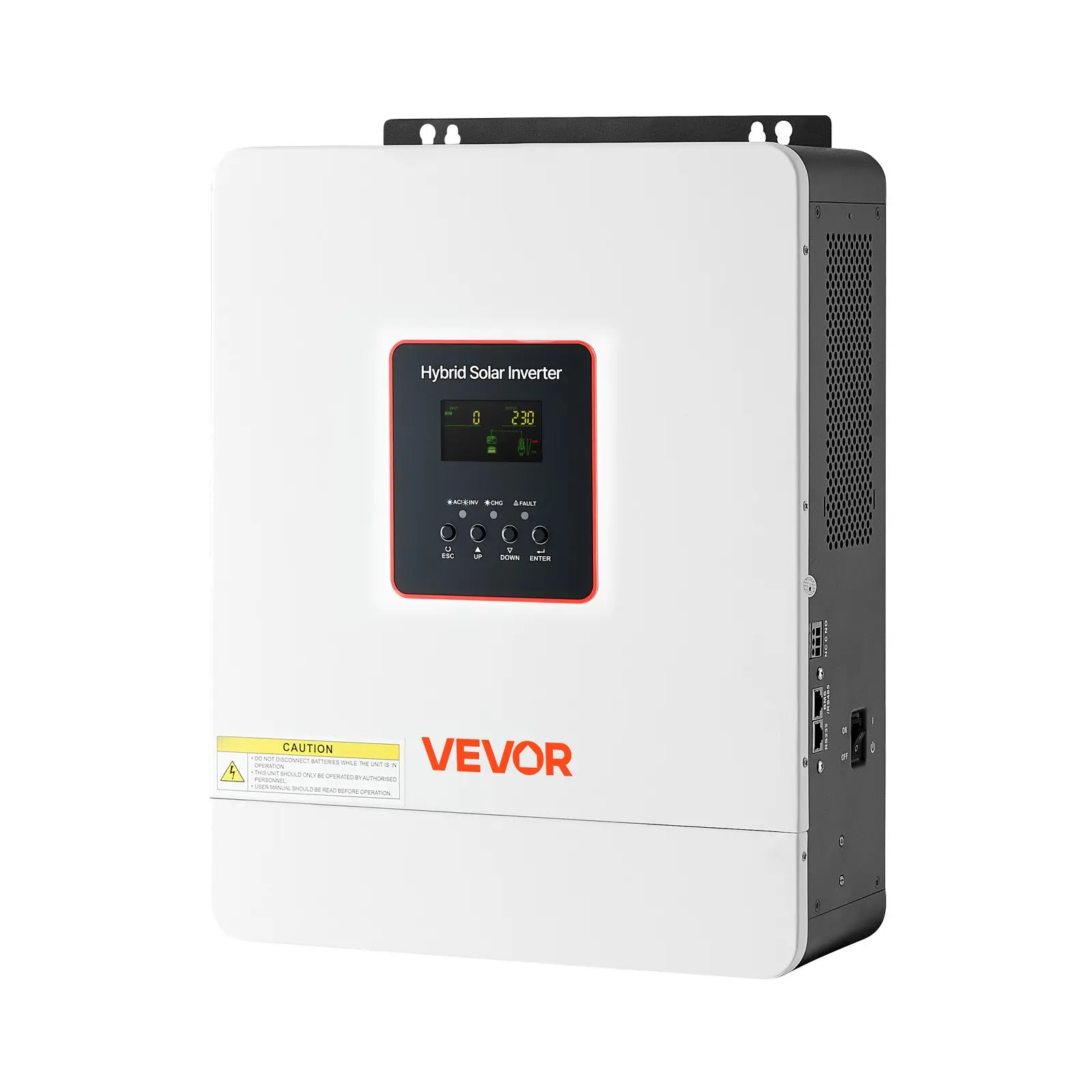 VEVOR 4000W Hybrid Home Solar Inverter - 24V DC to 230V AC Pure Sine Wave Off-Grid Unit, Built-in 120A MPPT Controller, WiFi Module, for Lead Acid/Lithium Ion Batteries