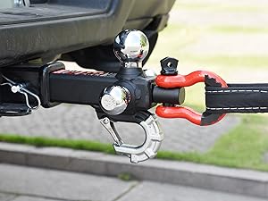 Trailer Hitch Tri-Ball Mount: with Swivel Tow Shackle and Tow Hook, fits for 2-inch Receiver, Chrome Trailer Ball Size 1-7/8", 2 Trailer Hitch Tri-Ball Mount: with Swivel Tow Shackle and Tow Hook, fits for 2-inch Receiver, Chrome Trailer Ball Size 1-7/8", 2