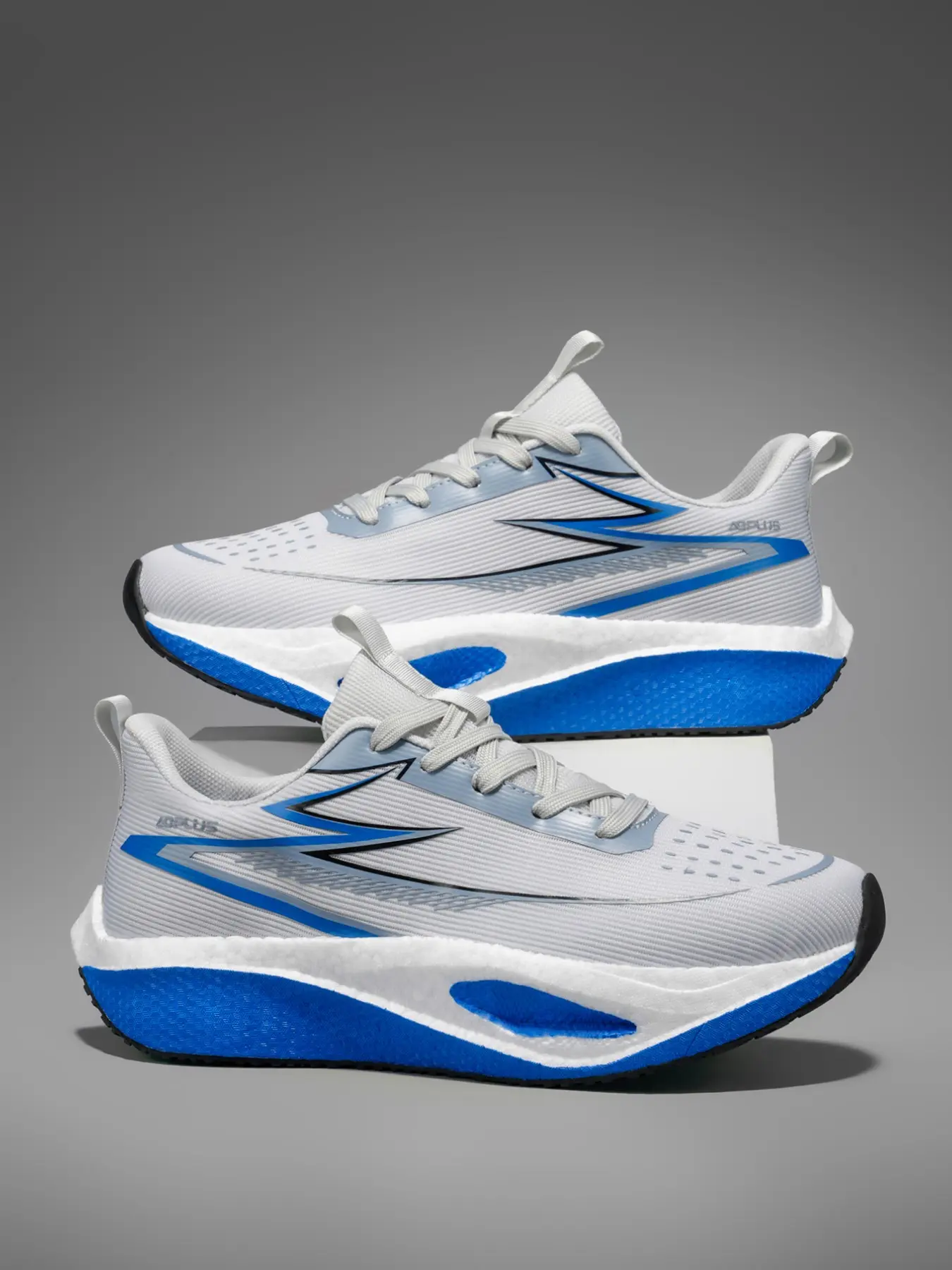 Men's Carbon Board Racing Sneakers, Gradient Mesh, Breathable, Anti-Slip Rubber Sole, Lightweight, Shock Absorption, Outdoor Training Shoes