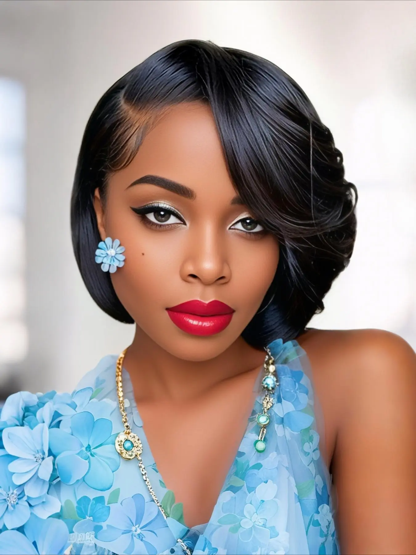 Human Hair 8 Inch Short Bob Wig 13x4 Transparent Lace Frontal Human Hair Wig Pre Plucked Bob Wig for Women 180% Density