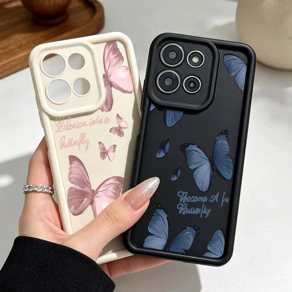 Retro Butterfly pattern Cover For Motorola Moto G86 G85 G75 G56 G35 G24 G06 Edge 70 60 50 Fusion Eye Ladder Phone Case