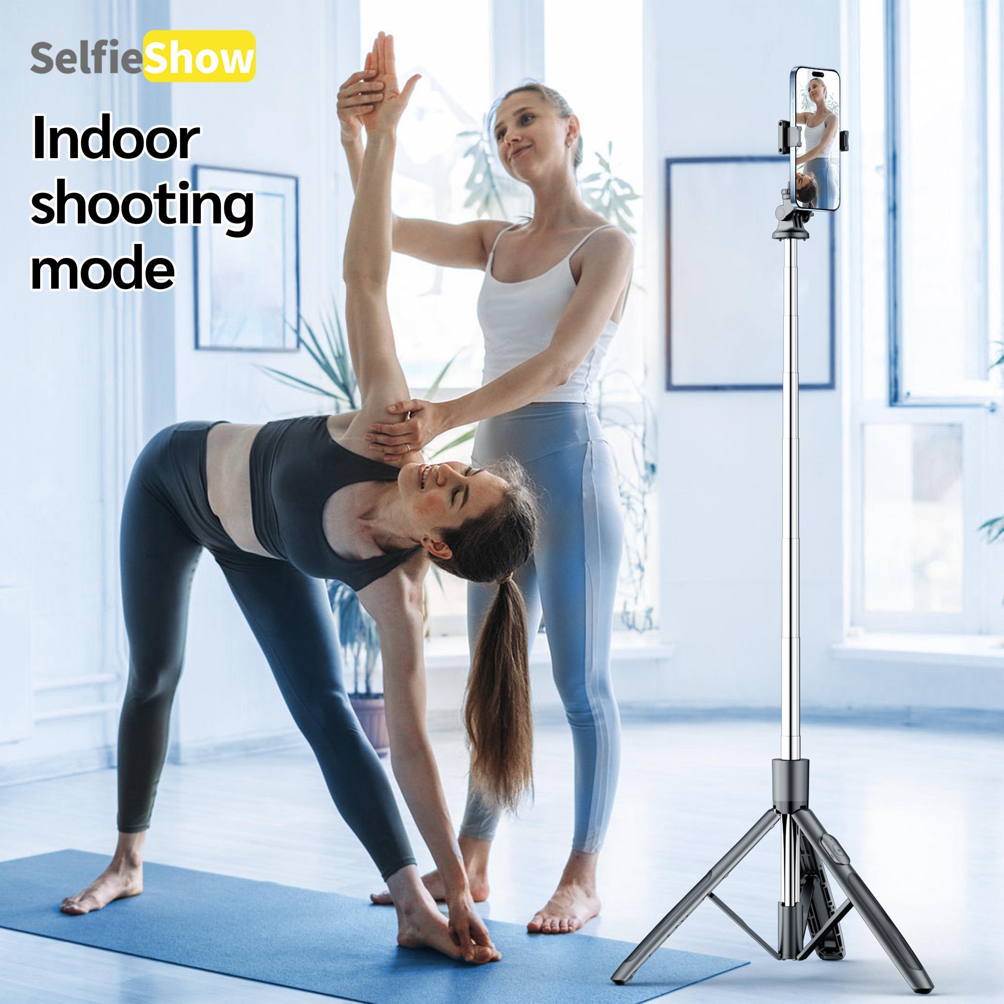 SELFIESHOW Portable Selfie Stick, Bluetooth-compatible Tripod Selfie Stick with Remote Control, Adjustable Design Phone Tripod for Video Recording, Selfie Stand