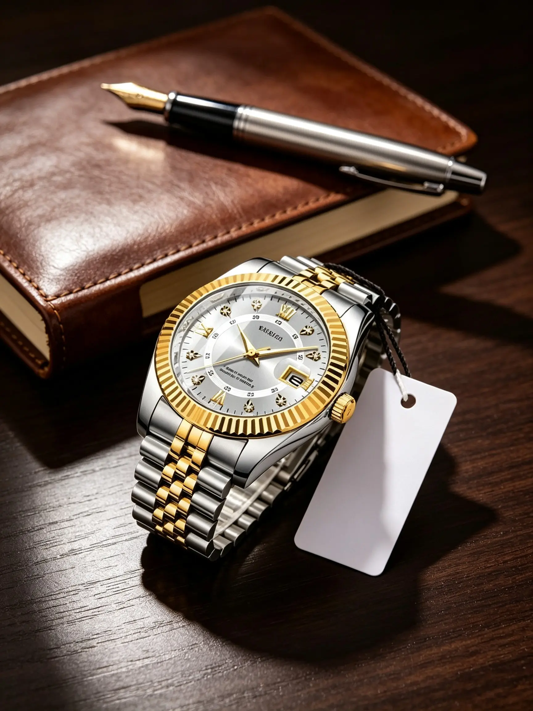 Luxury Man Watch, Waterproof Luminous Date, Stainless Steel, Analog Face, Casual Style, All-Seasons Wear, Silver Color Button Cell Battery, Men Watch, Luminous Date Wristwatch