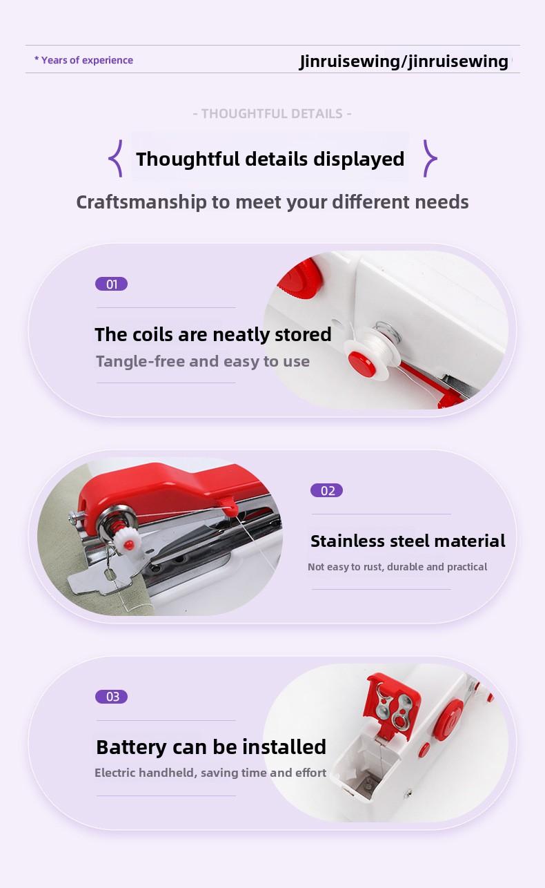 Household Electronic Sewing Machine Electric with Simple Operation Automatic Needle Movement Handheld