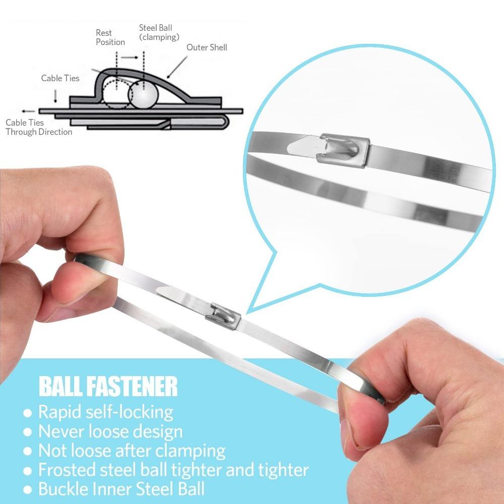 150 Pcs Metal Zip Ties Set, Multifunctional Cable Zip Ties, Stainless Stee Metal Zip Ties, Suitable for Outdoor Chain Link Fence and Exhaust Wrap, Cheap Stuff Industrial Hardware