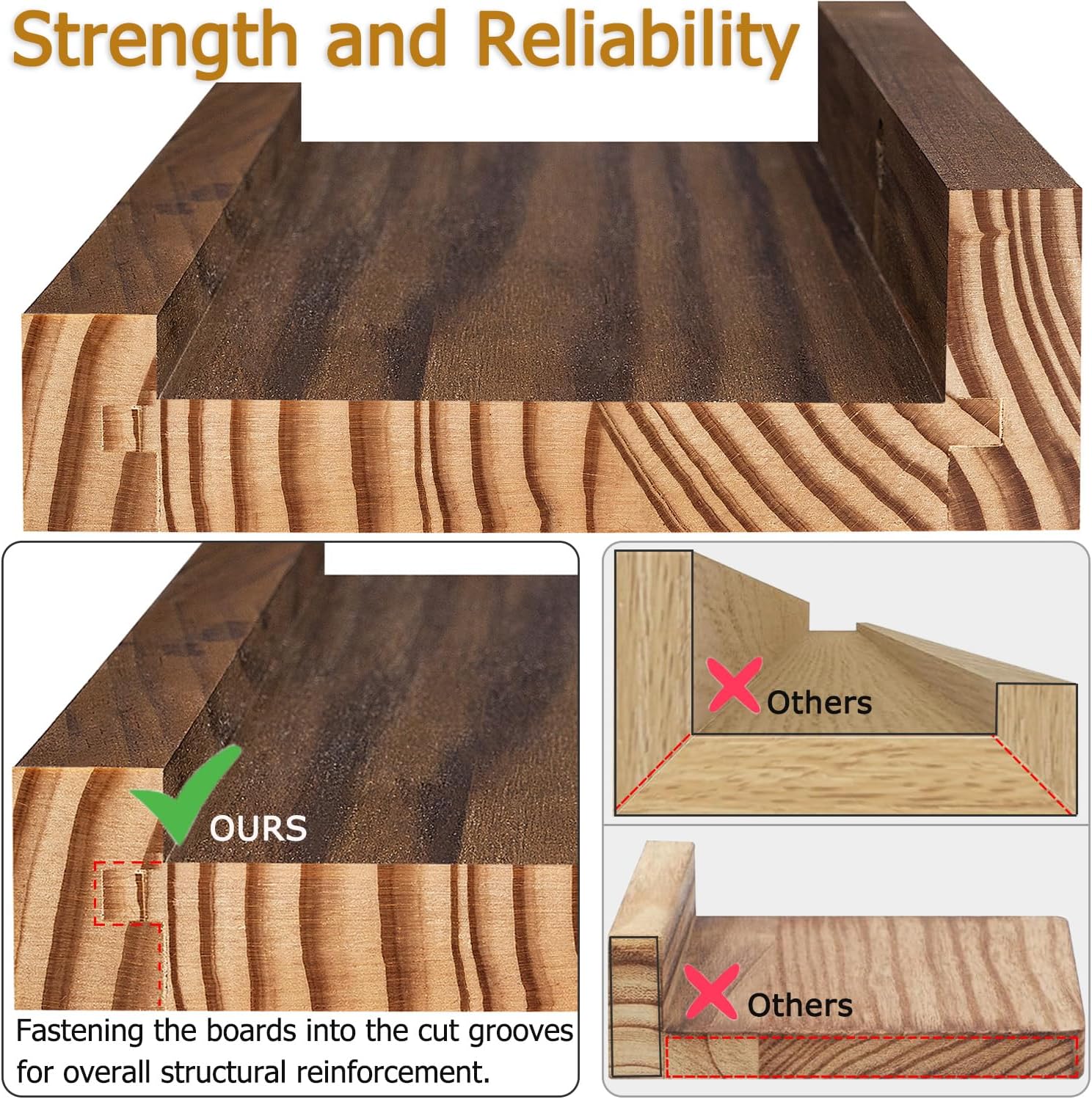 Floating Shelves for Wall, Solid Pine Floating Shelf with Lip for Bedroom, Living Room, Kitchen, 16 Inch Wall Mounted Storage Shelves for Room Decor Organizers Set of 4 (Walnut, 4Pack 16inch) Floating Shelves for Wall, Solid Pine Floating Shelf with Lip for Bedroom, Living Room, Kitchen, 16 Inch Wall Mounted Storage Shelves for Room Decor Organizers Set of 4 (Walnut, 4Pack 16inch)