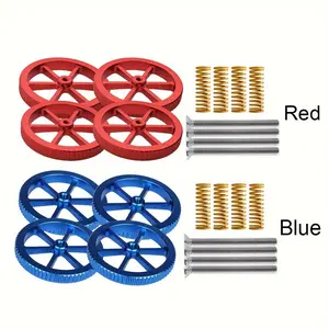 Ender 3/ender 5/cr-10 3D Printer Hot Bed Leveling Kit, Aluminum Manual Leveling Nut + Spring + Screw, 3D Printer Accessories