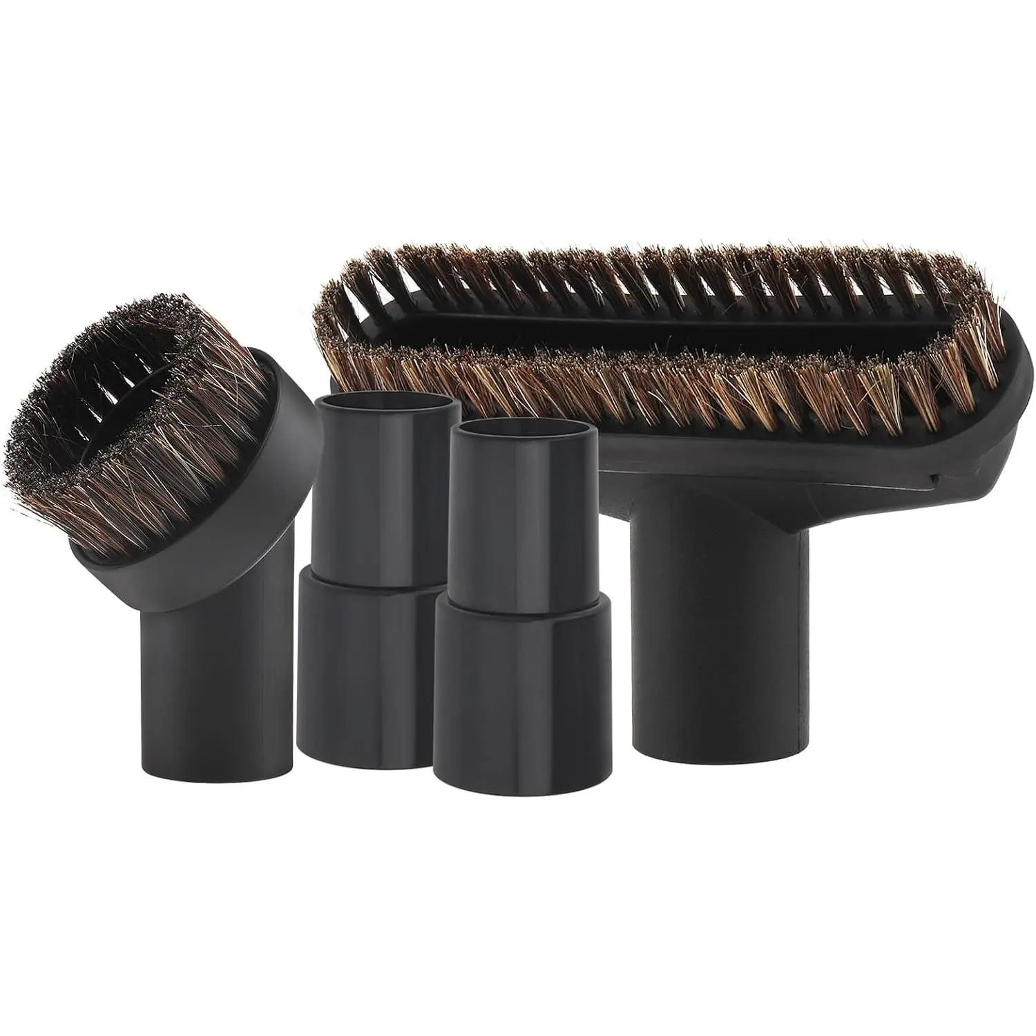 4 count 1-1/4" Vacuum Attachments & Brushes, 5.9 Inch Floor Brush | and 1-7/16" Shop Round Dust Brushes for Standard Hose, 2 count 1-1/4 to /8 Inch Adapter, shop vac attachments