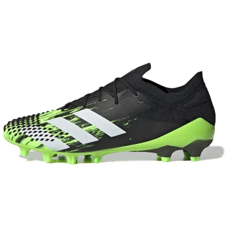 Men's Adidas Predator Mutator 20.1 L Laceless AG Football Cleats - Black & Green, House White, Cushioning, Ball Control, Laceless Fit (Maison Mihara Official Shoes)