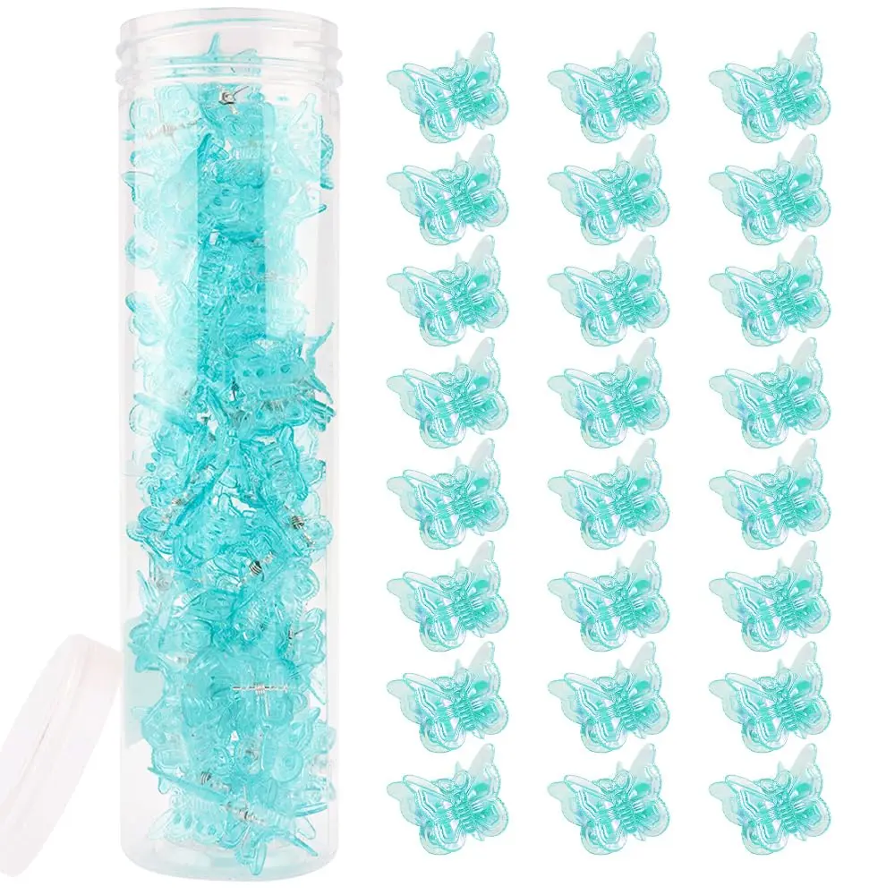 60PCS Turquoise Hair Clips Mini Butterfly Hair Claw Clips with Box 90s Y2k Hair Accessories for Girls Women