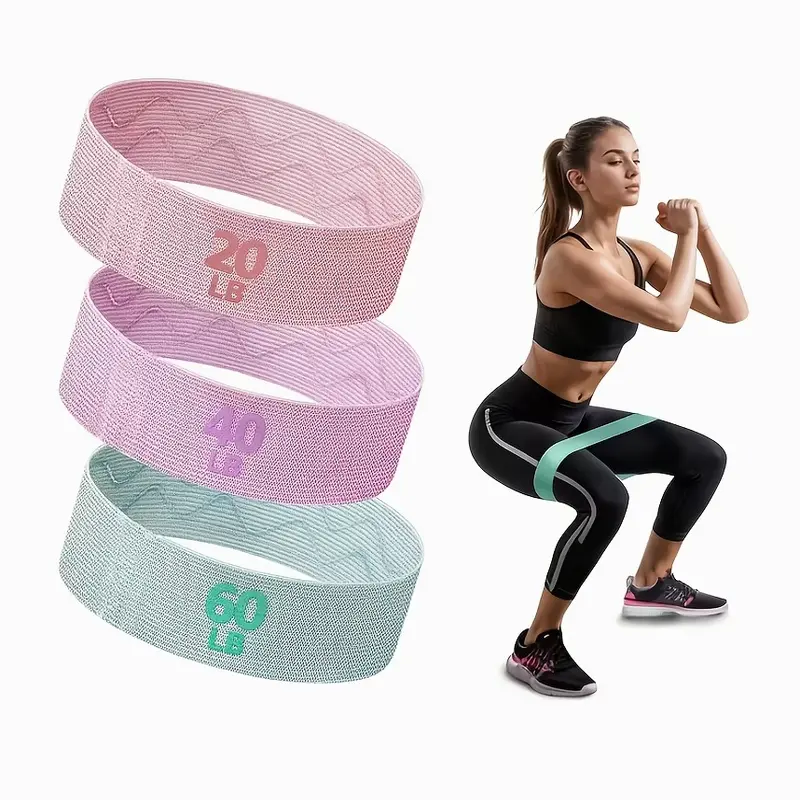 3-piece elastic belt | polyester blend for practice, medium resistance, mixed colors, very suitable for pilates, rehabilitation, fitness and home exercise.