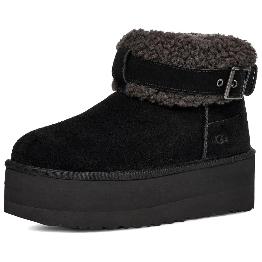 UGG Sheepskin Versatile Comfortable Trendy Fashion Short Snow Boots 1144041-BLK