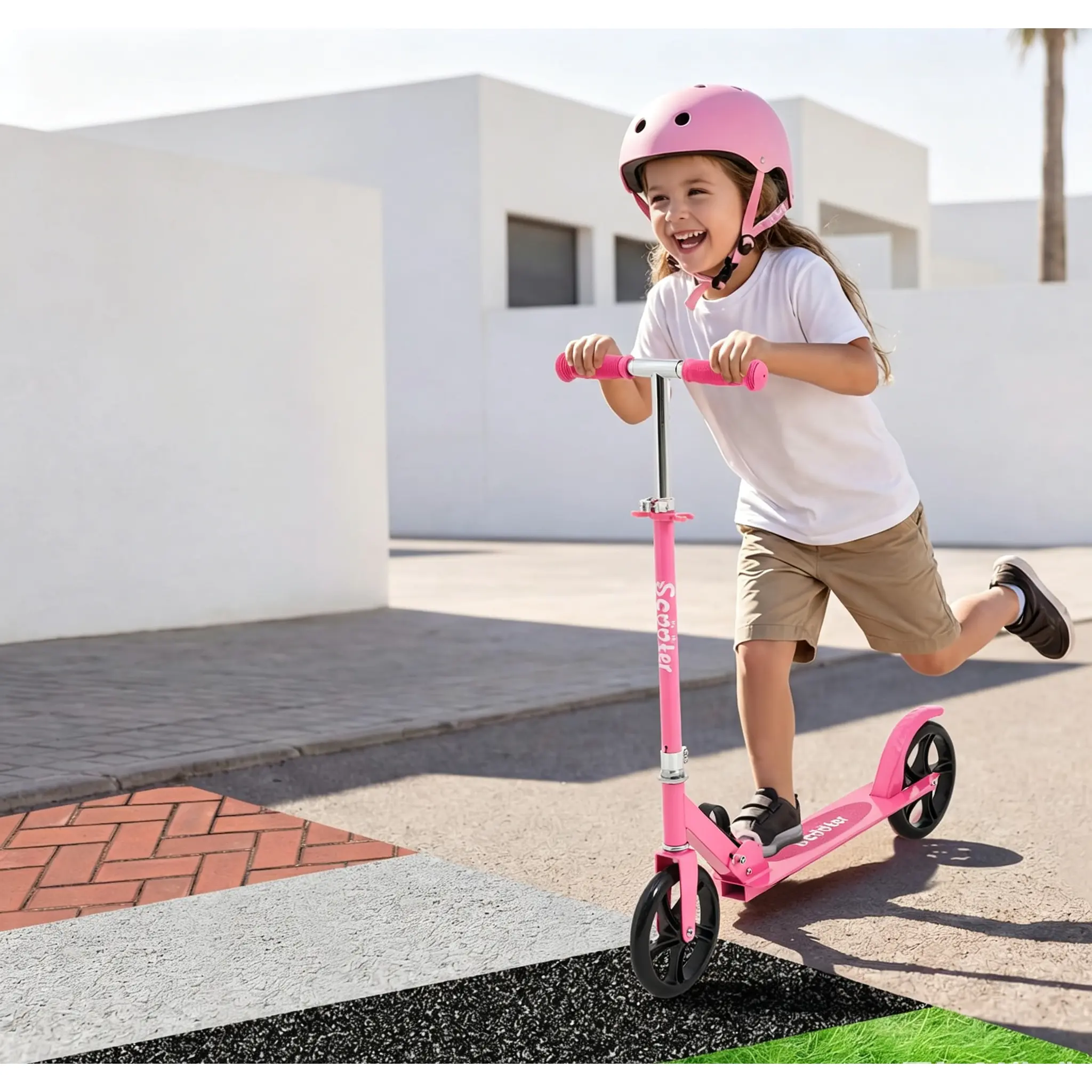 Foldable Kick Scooter - Lightweight Urban Ride for Kids, Teens & Adults Ages 6+ with Large Wheels, Adjustable Handlebar, Non-Slip Deck & Sturdy Frame