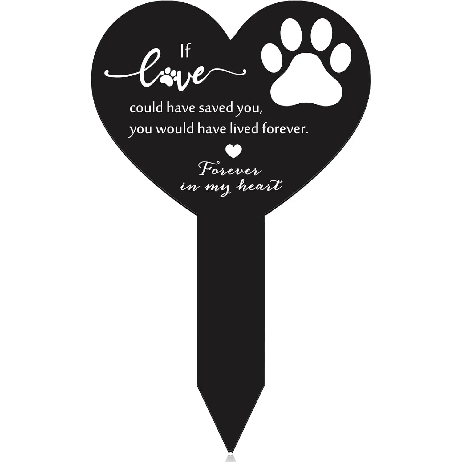 Unittype Metal Memorial Pet Grave Markers Double Sided Pet Memorial Stake Dog Claw Sympathy Grave Plaque Cemetery Garden Stake Memorial Grave Stake Garden Grave Decoration for Pets Cemetery Yard