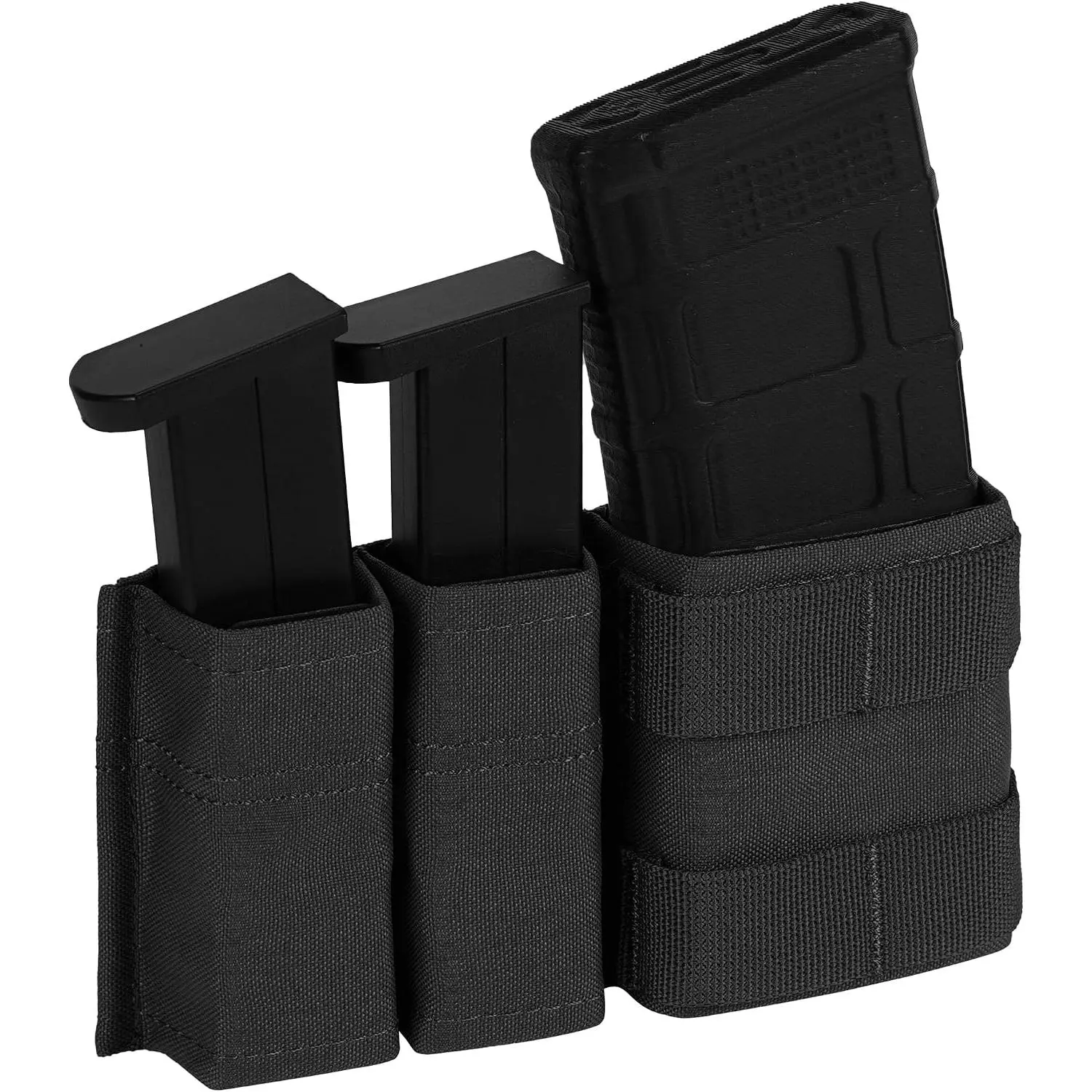 Mag Pouch 5.56 with Double Pistol Magazine Pouch,MOLLE Mag Pouches 5.56+9mm with Quick Release Insert for Tactical Vest Belt Accessories
