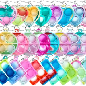 Pop Fidget Keychain 30 Pack ,Mini Fidget Toys Bulk ,Sensory Toys for Kids ,Party Favors for Kids 4-8,8-12 Year ,Back to School Gifts for Classroom ,Birthday Goodie Bags Stuffersfidget toys