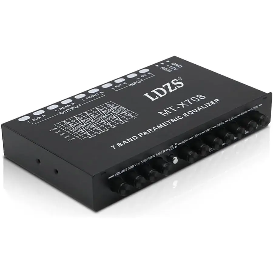 Professional 7 Band  Equalizer Multifunctional  Audio EQ Tuning Crossover Amplifier Parametric Equalizer  Audio Equalizer