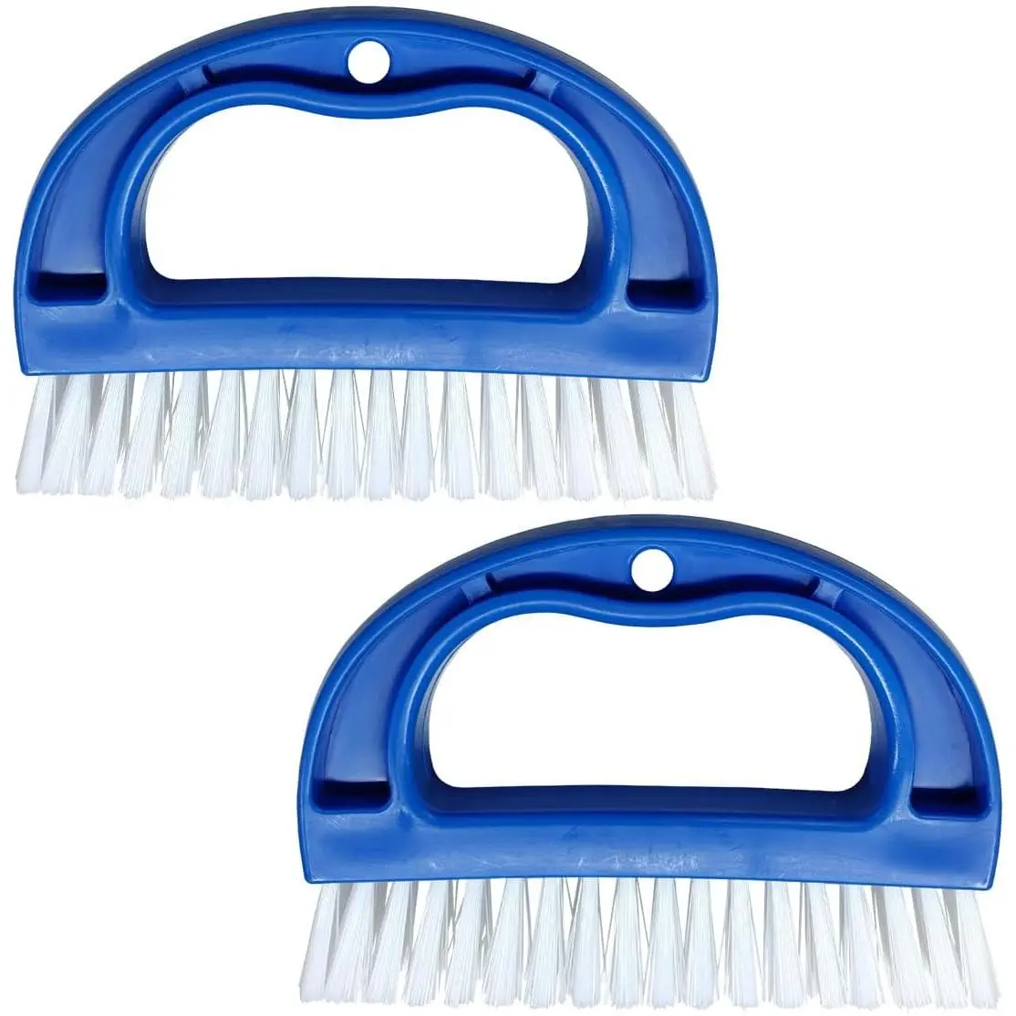 2 count  Carpet Cleaning Brush, Stiff Bristle Floor Scrub Brush, Portable  Cleaning Kit, Automotive Wash Brushes for  Interiors, , Floor Mat, Leather Seat (Blue)