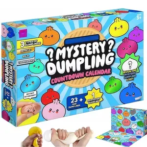 24 Mini Glitter Dumpling Countdown Calendar Blind Box, Dumplings Squishy Mystery, Colorful Stress Relief Toys, Perfect for Parties and Gifts