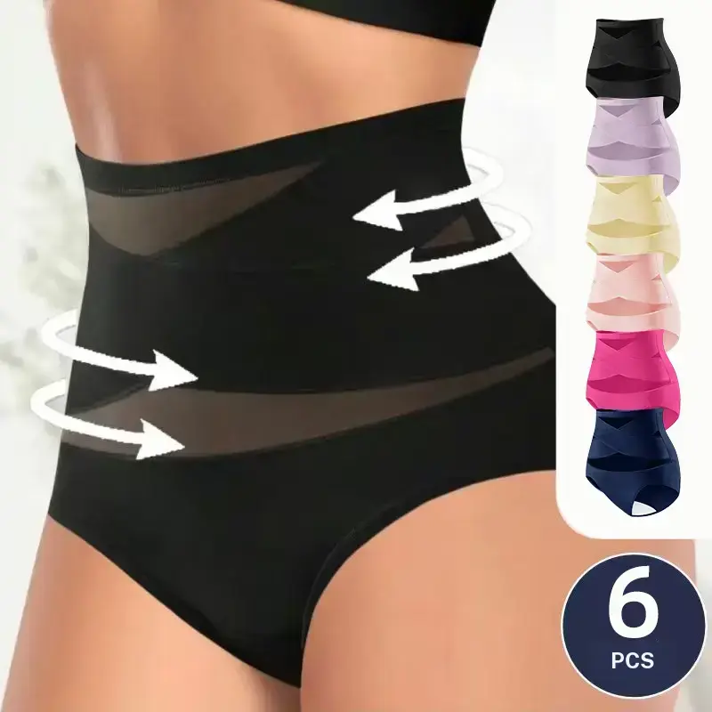Women's Sheer Sexy HighFathersDavGift WaistShapewear Panty ,Burr basketsShaper Firm Control Stomach Girdle CompressionSexy Comfort Simple Minimalist Piece Style Plus Size High Waisted Cotton Underwear letter print brief Cotton Women's Panties Pack