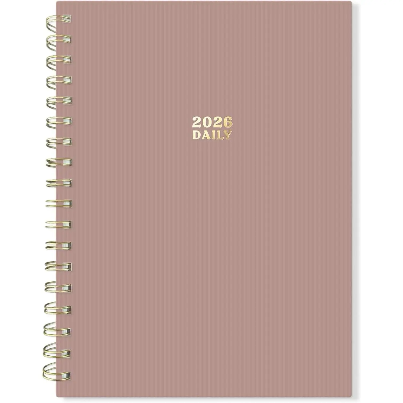 2026 Planner – 6" x 8.25" Dated Daily, Weekly  Monthly Calendar Planner – January to December 2026 – Tiramisu Design with Motivational Stickers,  Spiral  Sturdy Paper
