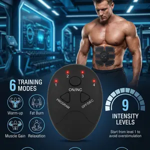 Battery Powered EMS Hip Muscle Stimulator, Fitness Weight Training, Abdominal and Arm Leg Trainer, Massage Device
