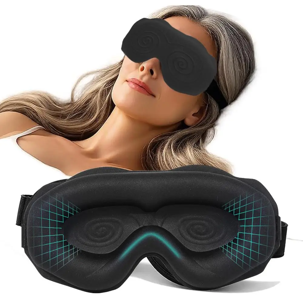Sleep Mask for Side Sleeper Complete Light Blocking 3D Sleeping Eye Mask Soft Breathable Eye Cover for Women Men Relaxing Zero Pressure Night Blindfold summerwins