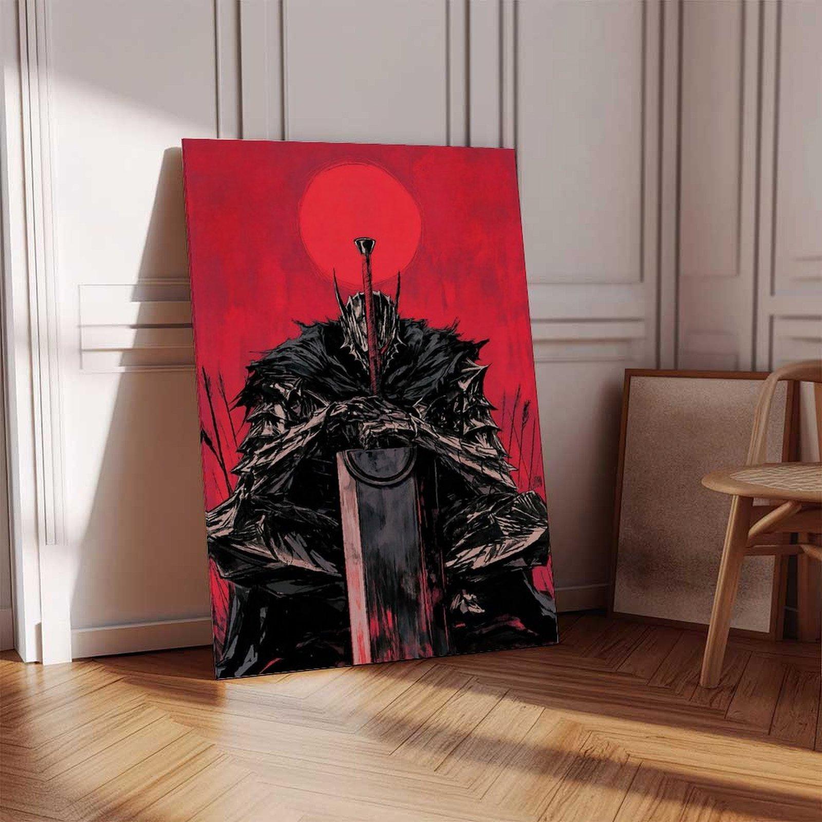 Berserk Guts Inspired Canvas Painting - Japanese Dark Fantasy Manga Panel Print, Heavy Metal Warrior Armor Design Artwork, Artistic House Home Office Wall Hanging Decor Poster Berserk Guts Inspired Canvas Painting - Japanese Dark Fantasy Manga Panel Print, Heavy Metal Warrior Armor Design Artwork, Artistic House Home Office Wall Hanging Decor Poster