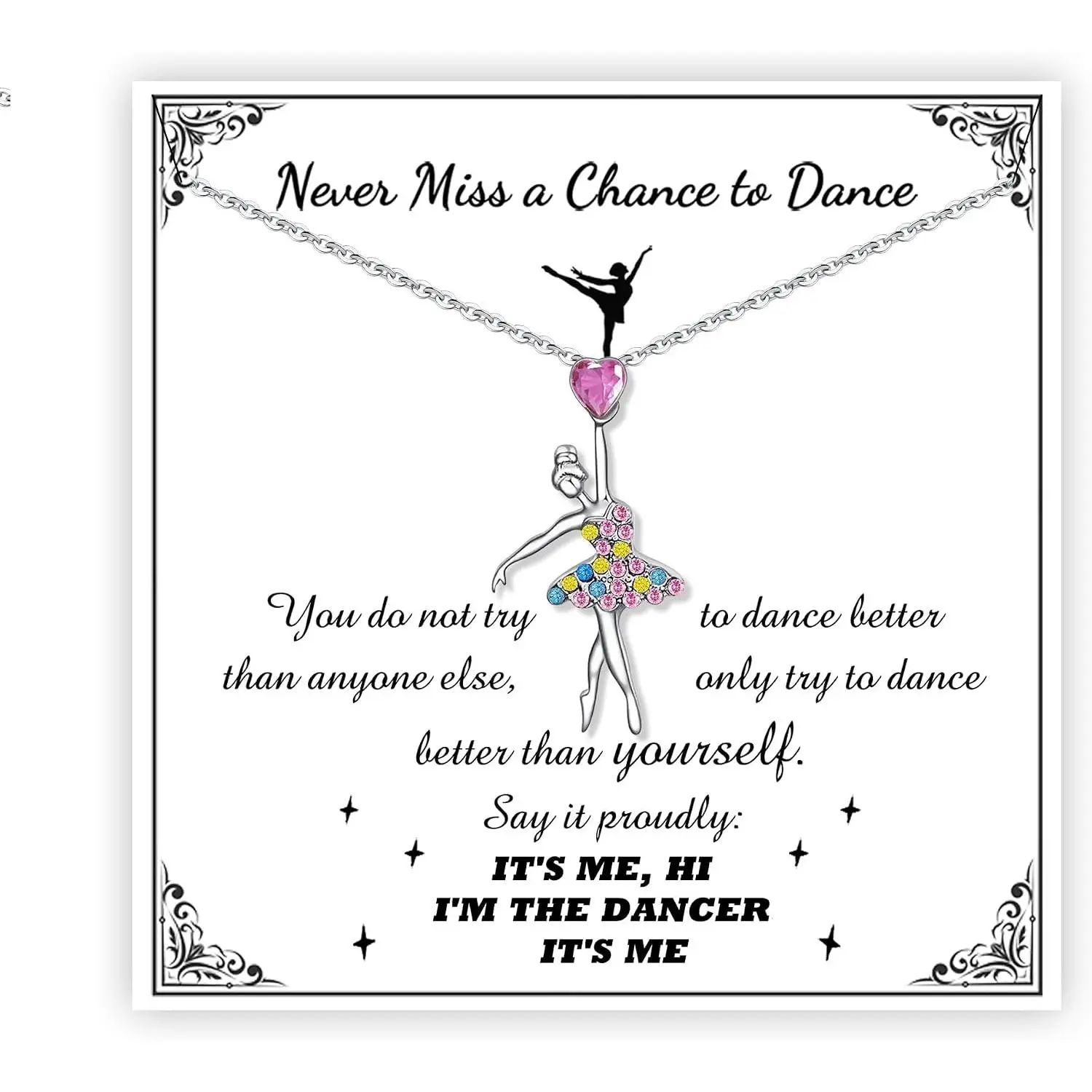 Cheerleader Gymnastics Dance Recital Gifts for Girls, Dance Horse Necklace Cheerleader Outfit as Birthday Gifts for Her, Gymnastics Cheer Necklace Stuff Jewelry as BDAY Gift for Daughter