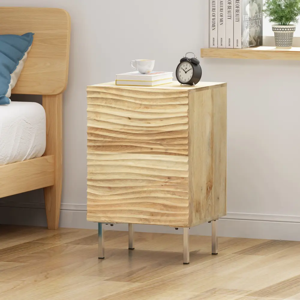 1 Door Nightstand, Bedside Table with Storage Cabinet, Modern End Table for Bedroom, Living Room & Home Office, Compact Wooden Nightstand Organizer, Bedside Cabinet with Door, Space-Saving Side Table Furniture